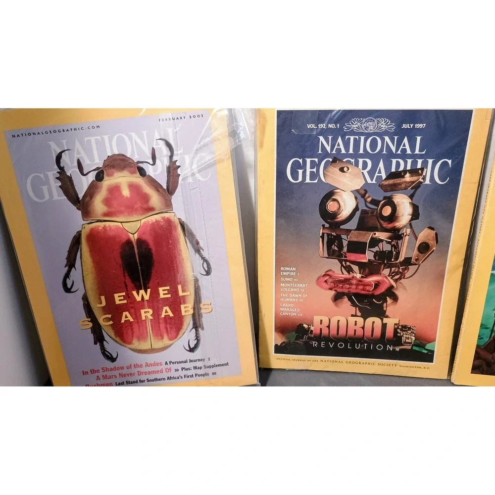 Vintage National Geographic Magazine Lot 8 Issues 1991-2020 Yellow / Science